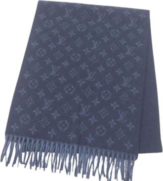 Louis Vuitton Pre-owned Scarves, male, Blue, Size: ONE SIZE Pre-owned Stole