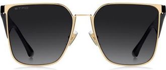 Etro 58mm Gradient Square Sunglasses in Rose Gold/Dark Grey Sf at Nordstrom
