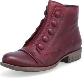 Miz Mooz Louise Ankle Boots for Women - Ladies Handcrafted Leather Booties - Short & Low Cut w/Zipper & 1 Heel, Bordeaux, 5 UK