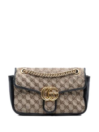 Gucci 2016-2025 Medium GG Marmont Matelasse Diagonal GG Canvas shoulder bag - Bruin