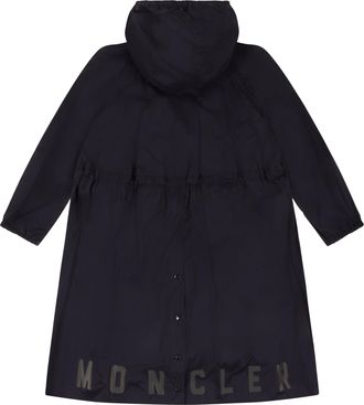 Moncler Girls Lins Hooded Windbreaker Blue Polyamide Jacket