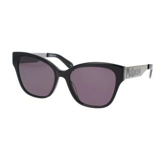 Alexander McQueen Alexander McQueen, Sunglasses, unisex, Black, Size: 46 MM Graffiti Cat Eye Sunglasses Ss22