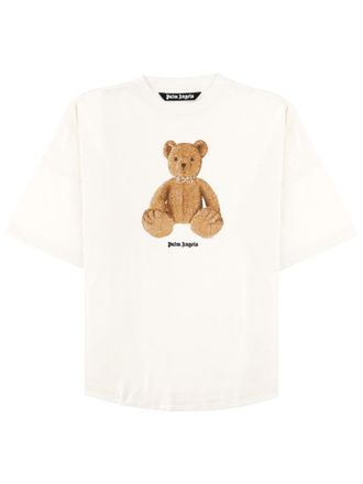 Palm Angels Light Neutral Teddy Bear Graphic T-Shirt