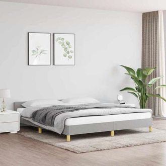 vidaXL Vidaxl - Giroletto senza Materasso Grigio Chiaro 160x200 cm Tessuto