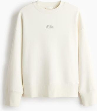 H&M Printed Sweatshirt in White/note Floreali at Nordstrom, Size X-Small
