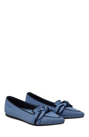 Vivaia Pointed-Toe Bow Loafers in Denim Navy at Nordstrom, Size 7.5