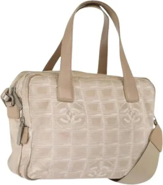 Chanel Pre-owned Handbags, female, Beige, Size: ONE SIZE Pre-owned Vintage Nylon Handbag