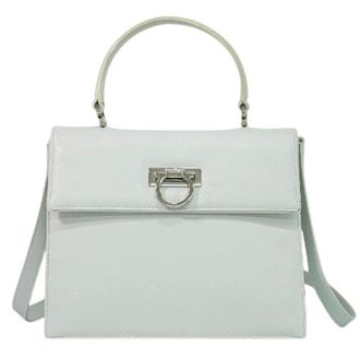 Ferragamo Pre-owned Handbags, female, White, Size: ONE SIZE Pre-owned Gancini Handbag
