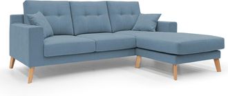 Divani.Store Divani.store - Danish Sof&aacute; Rinconero Moderno Reversible De Tela Suave E Impermeable 237 Cm Azul Claro