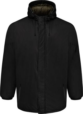 KAM Mens Zip Through Heavyweight Padded Parka Coat - Black - 5XL