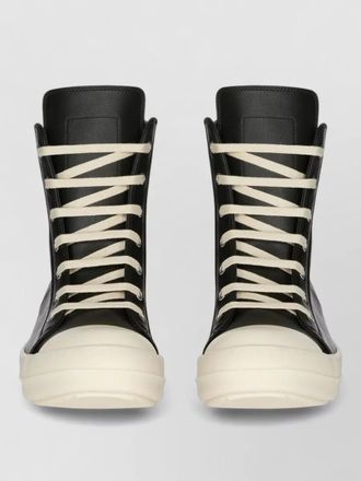 Rick Owens high top sneakers contrast sole leather toe