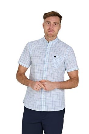 Raging Bull Short Sleeve Cotton Poplin Shirt in White at Nordstrom, Size X-Large
