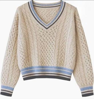 Autumn Cashmere Womens Open Fisherman Cable Sweater In Natural