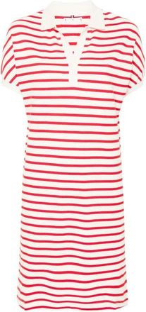 Tommy Hilfiger Witte lyocell polo midi jurk - Dames - Casual kleedjes - Veelkleurig - XS - Katoen - Kleedjes