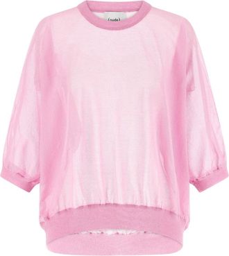 Nude Nude, Truien & Vesten, Dames, Roze, S, Katoen, Ronde hals gebreide kleding