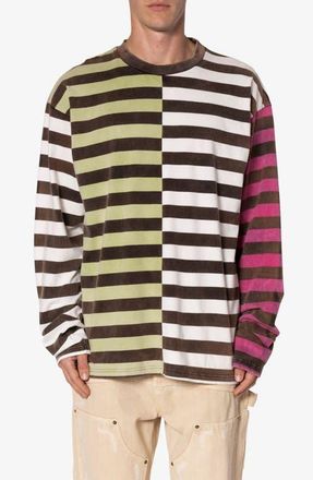 mnml Stripe Long Sleeve Cotton T-Shirt in Multi at Nordstrom, Size Large