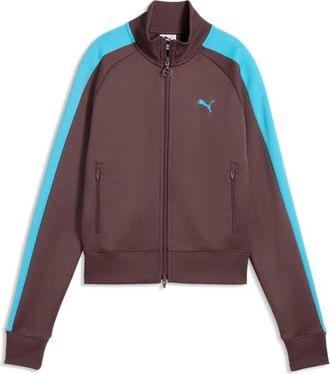 Puma (WMNS) PUMA T7 Short Track Jacket Rich Cocoa LuminousFlat Blue 629796-95