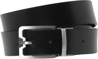 Emporio Armani Leren Riem - Heren - Riemen - Blauw - ONE Size - Leer - Accessoires