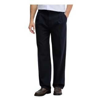 GANT Heren, Broeken, Blauw, Maat: W32 Katoen