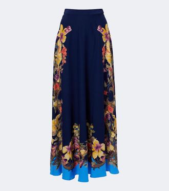 Etro Floral silk cr&ecirc;pe de chine maxi skirt