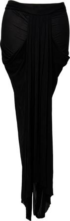 Rick Owens gedrapeerde midi-rok in zwart cupro