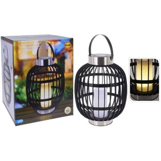 Progarden Lanterna Solare a LED per Esterni con Candela Nera 35 cm ProGarden