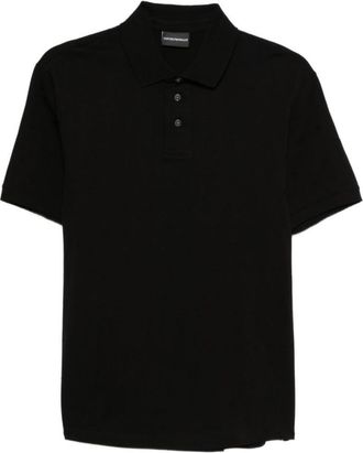 Emporio Armani Black Short Sleeves Logo Polo