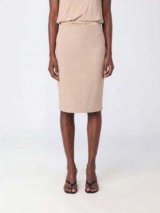 Elisabetta Franchi High-Waisted Cr&ecirc;pe Midi Pencil Skirt with Slit