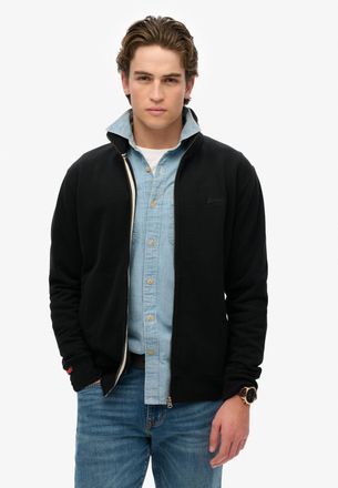 Superdry Sweatshirt SUPERDRY ESSENTIAL LOGO TRACK TOP, Herren, Gr. S, schwarz, angeraute Sweatware, Obermaterial: 70% Baumwolle, 30% Polyester, meliert, loose 