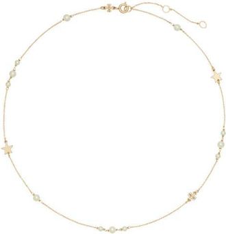 Tory Burch Delicate Moondance Pearl & Star Necklace in Tory Gold /Crystal /Pearl at Nordstrom