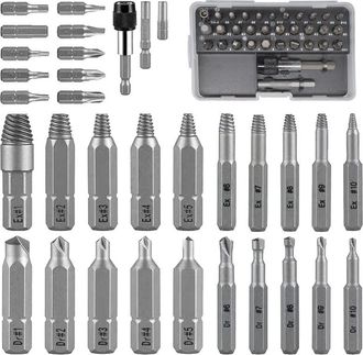 OEM Kit De 33 Piezas Para Extractor De Tornillos Da&ntilde;ados Con Extensi&oacute;n De Manguito Y Posici&oacute;n De Broca Para Herramienta De Extracci&oacute;n De Tornillos De Guil