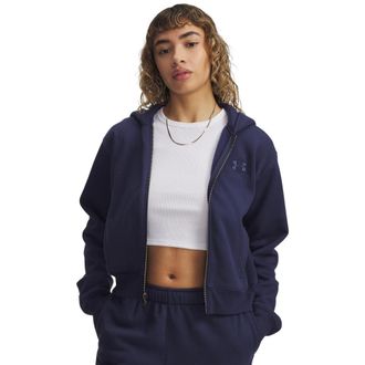 Under Armour Kapuzensweatjacke UNDER ARMOUR UA Icon Vida Flc FZ, Damen, Gr. XXL, blau (washed navy,, washed navy), Obermaterial: 59% Baumwolle, 41% Polyester, Swea