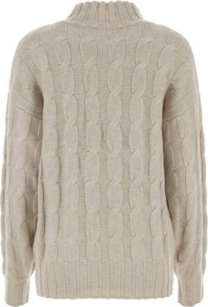 Le Kasha Womens Cable-Knit Cashmere Sweater Beige Organic