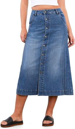 Wash Lab Denim For Keeps Denim Maxi Skirt in Fab Blue at Nordstrom, Size 26