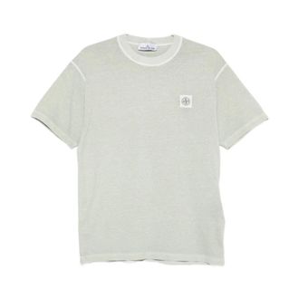 Stone Island T-Shirt met Logo - Heren - T-shirts - Groen - XL - Katoen - Tops