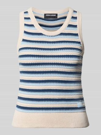 Pegador Stricktop im Allover-Look mit Rundhalsausschnitt in Blau, Gr&ouml;&szlig;e XL