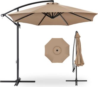 Best Choice Products 10ft Offset Hanging Outdoor Market Patio Umbrella w/ Easy Tilt Adjustment