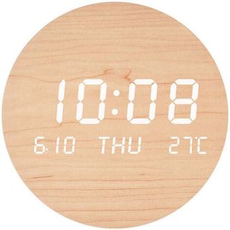 OEM Reloj De Pared Led Creativo, Reloj De Pared Silencioso De Estilo N&oacute;rdico Moderno S201-1pcs - Color Madera Maciza (tipo De Bater&iacute;a Recargable)