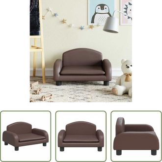 vidaXL Divano per bambini marrone - Divano per Bambini Marrone 50x40x30 cm in Similpelle