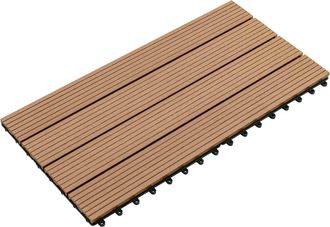 vidaXL Tile De Decking 6 Uds. Marr&oacute;n 60 X 30 Cm Wpc Vidaxl