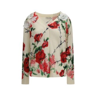 Blumarine Beige Wool Oves Aries Womens Cardigan