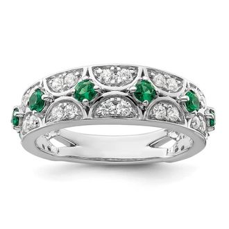 Diamond2Deal 14k White Gold Lab Grown Diamond Wedding Band Ring 1/2Ct Clarity- VS Color- G-H