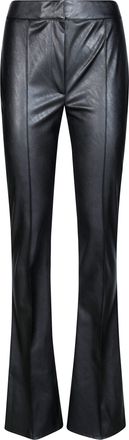 Elisabetta Franchi Black Faux-Leather Flared Pants