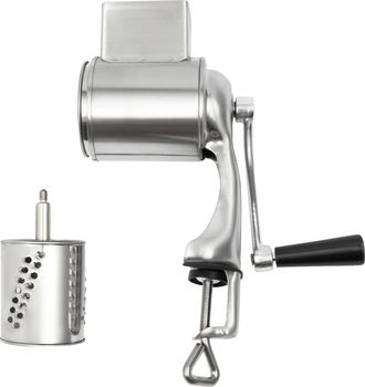 OEM Rallador De Verduras, Acero Inoxidable, 5 Insertos De Tambor, Plateado