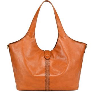 OLD TREND Marigold Genuine Leather Spacious Refined Carryall Tote in Caramel at Nordstrom