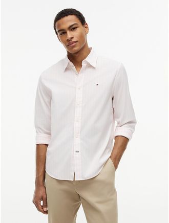 Tommy Hilfiger Mens Regular Fit Striped All-Day Shirt - Pink - XXXL