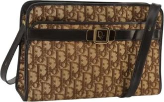 Dior Pre-owned Cross Body Bags, female, Brown, Size: ONE SIZE Pre-owned Trotter Canvas Shoulder Bag