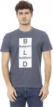 Baldinini Trend T-shirt met korte mouwen - Heren - T-shirts - Blauw - S - Katoen - Tops