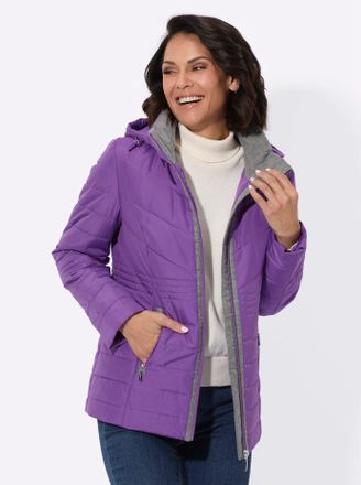Casual Looks Steppjacke CASUAL LOOKS, Damen, Gr. 40, lila, 100% Polyester, Besatz:100% Polyester, Wattierung:100% Polyester, unifarben, Jacken Steppjacke