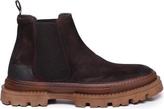 Giuliano Galiano Donkerbruine Su&egrave;de Enkellaarzen - Heren - Chelseaboots - Bruin - 43 EU - Su&egrave;de - Schoenen